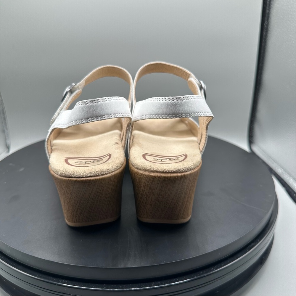 Dansko Season White Full Grain Heeled Sandals Women 39 - Picture 6 of 10